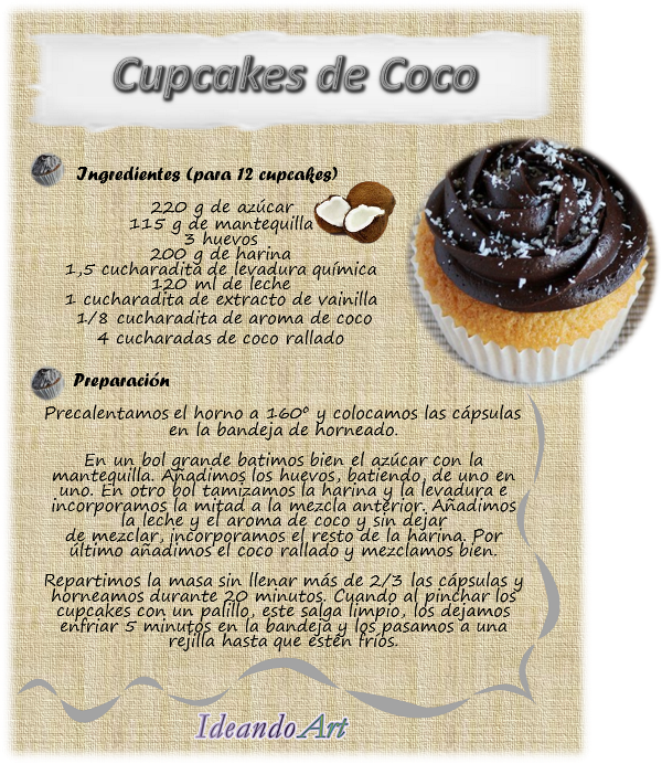 Receta cupcakes coco