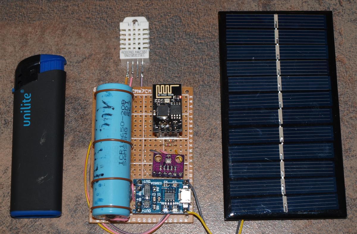 SQ5EKU SOLAR POWERED ESP8266 WEATHER STATION