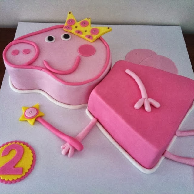 bolo decoração simples peppa pig 