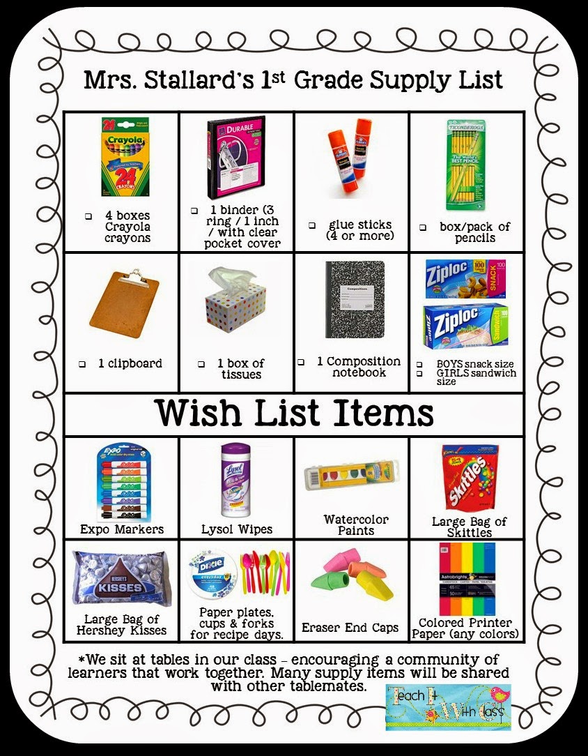 Teach It With Class What s On My School Supply List 