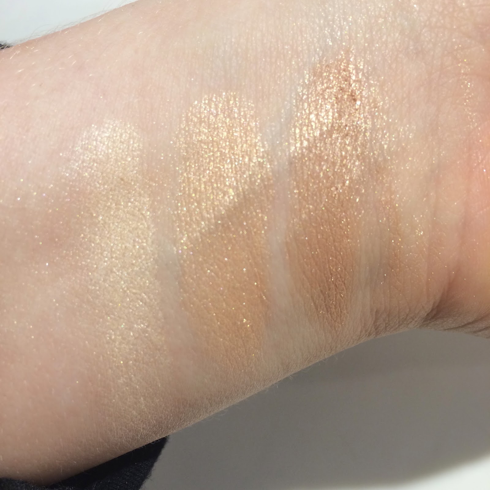 Classy on the Run: Champagne Pop Review Swatches Compared to Becca Moonstone and Opal