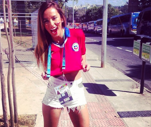 Chilean journalist Jhendelyn Núñez at the world cup