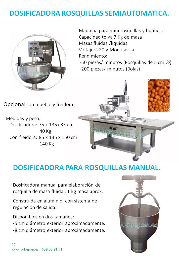 COBEPAN.ES maquinaria y accesorios para Panaderia y Pasteleria.: Dosificadora Rosquillas (masa liquidas)