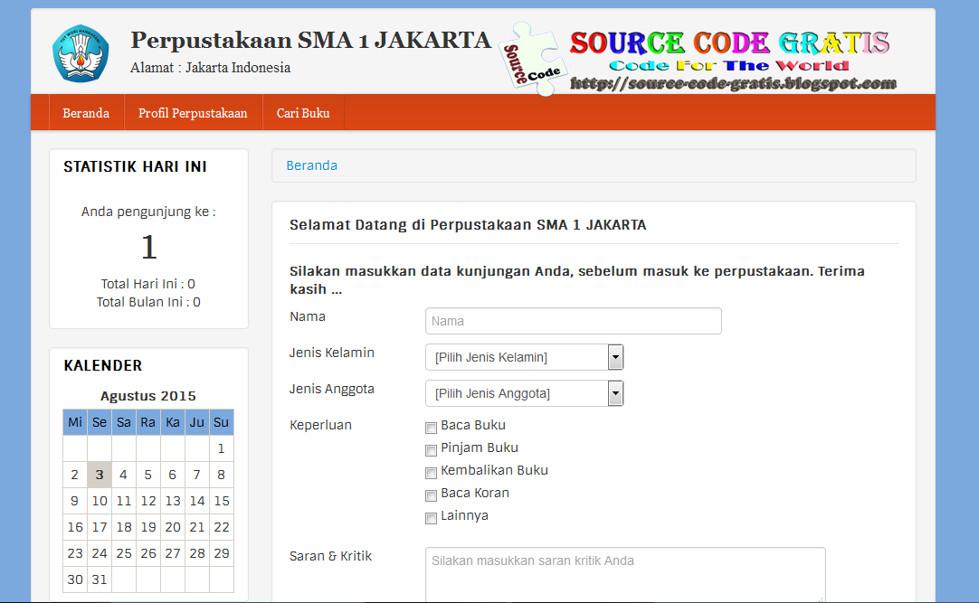 Download Gratis Source Code Aplikasi Perpustakaan Sekolah Download Gratis Source Code Aplikasi Perpustakaan Sekolah
