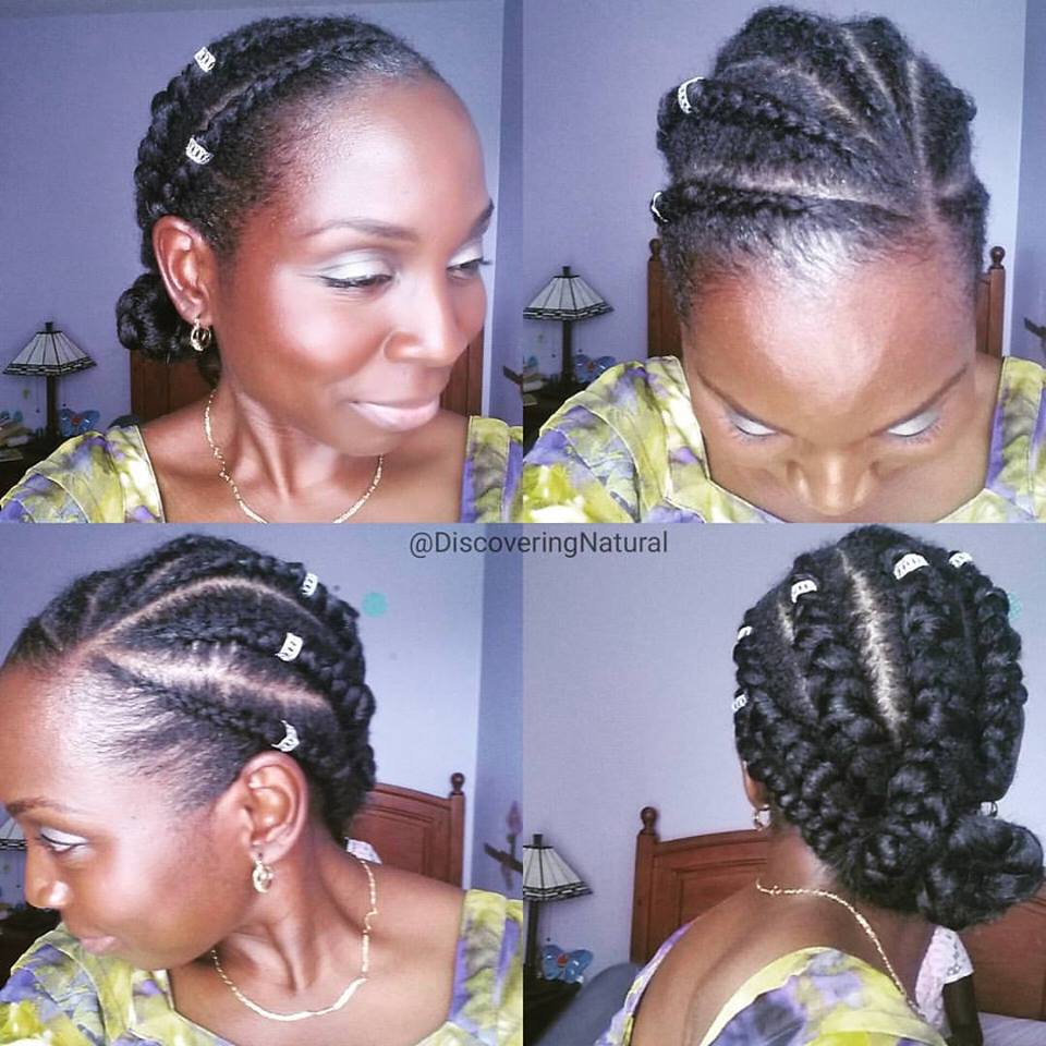 DiscoveringNatural How To Do Feed In Cornrows / Ghana Braid / 