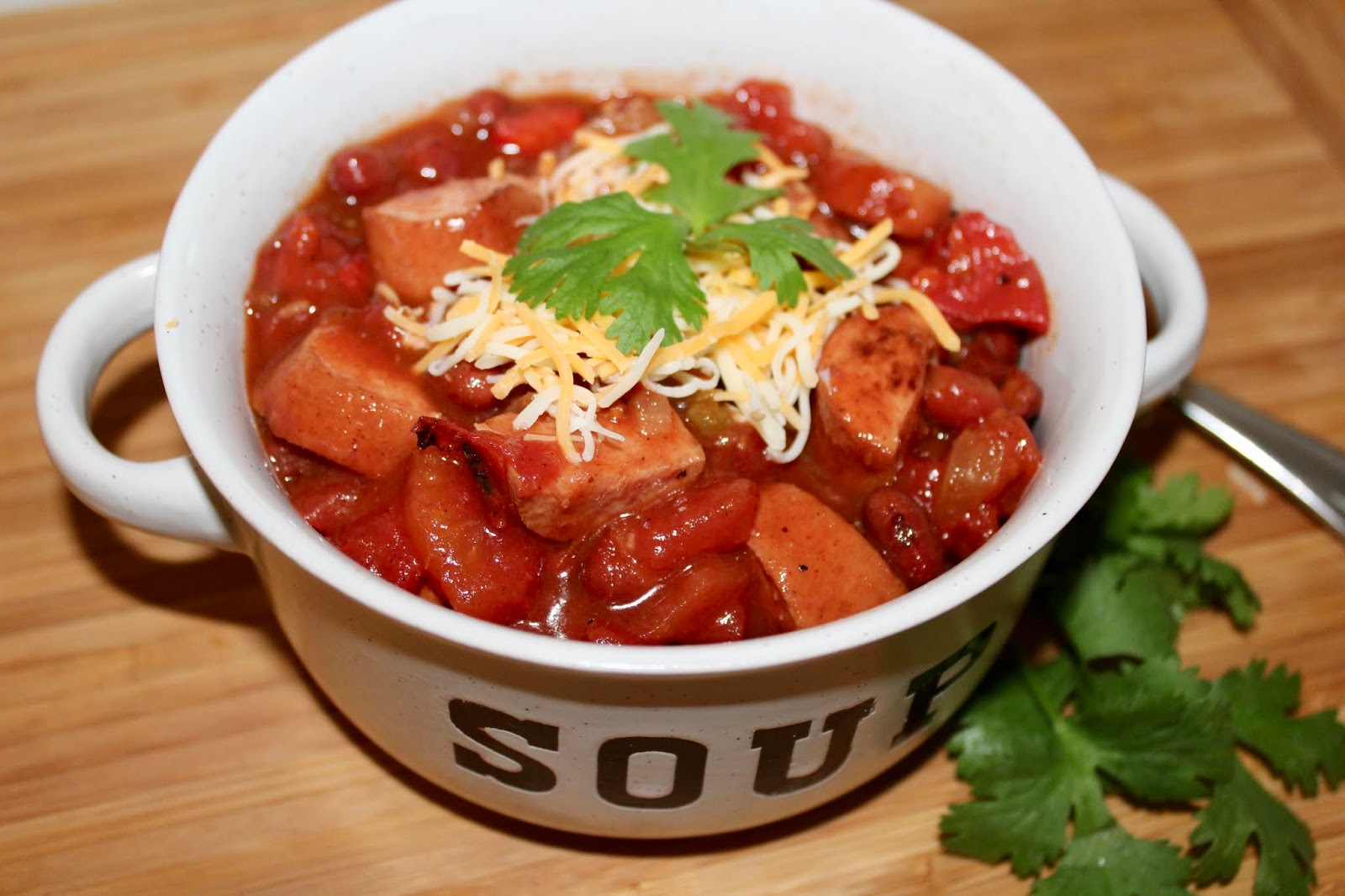 Living on Cloud Nine CHUNKY CROCKPOT TURKEY SAUSAGE CHILI