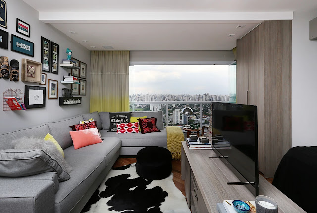 Incrível pequeno apartamento decorado Mandril Arquitetura. Blog Achados de Decoração