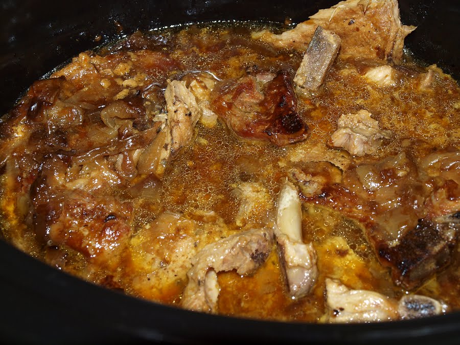 Pellet Smoker Cooking Crockpot Smothered Pork Chops