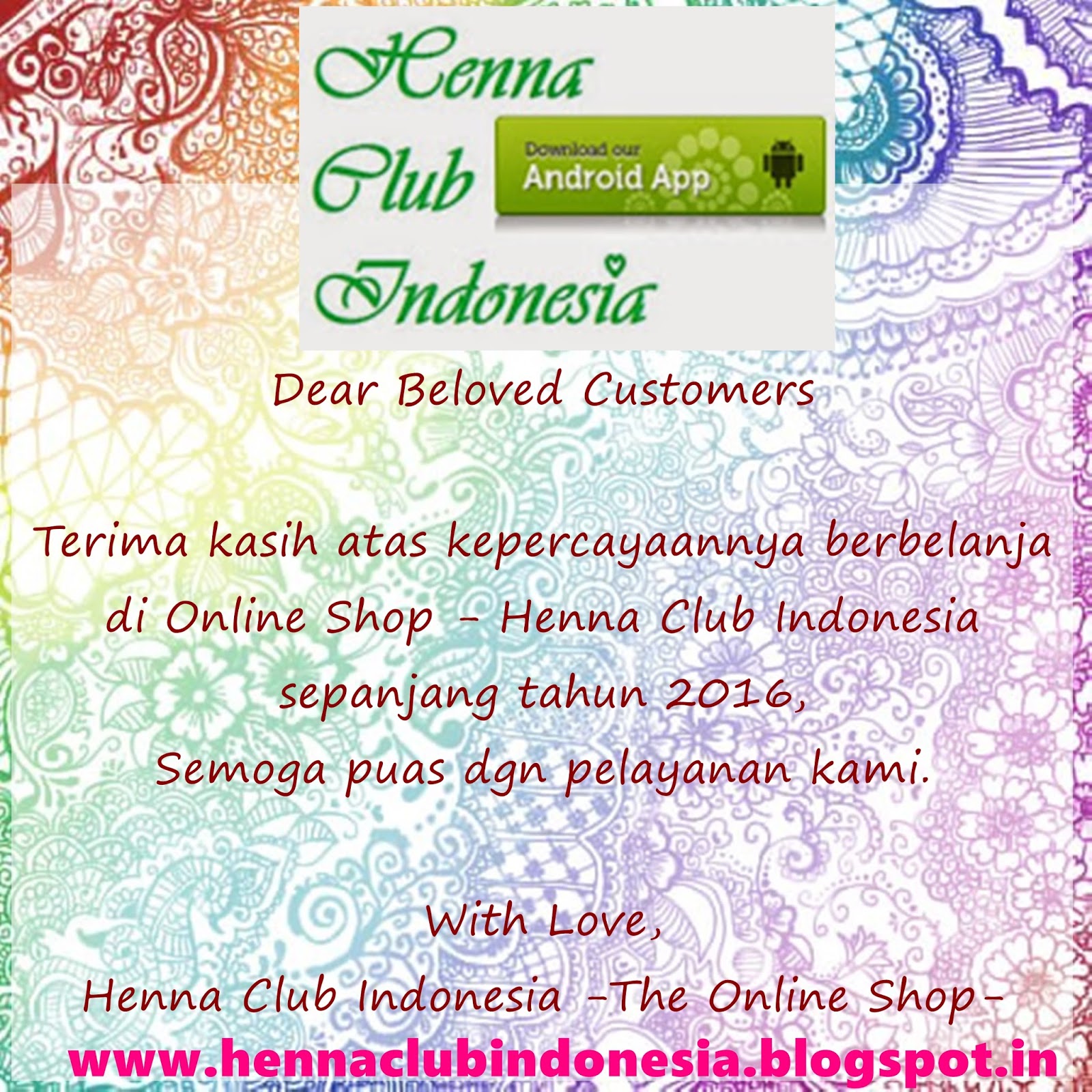 Henna Club Indonesia: Testimony Customers - Thank you for shopping here