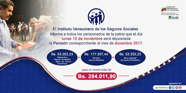 VEA FECHA DE PAGO DE PENSION MAS EL RETROACTIVO DEL MES DE DIC '17 VEA FECHA DE PAGO DE PENSION MAS EL RETROACTIVO DEL MES DE DIC '17