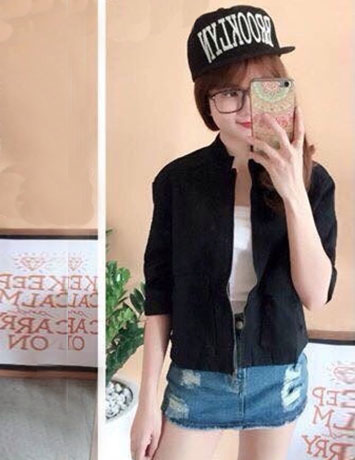 Mẫu Ao Khoac Nữ Han Quốc đẹp Gia Rẻ Ao Khoac Kaki Nữ Tui Vuong Mau đen B0937