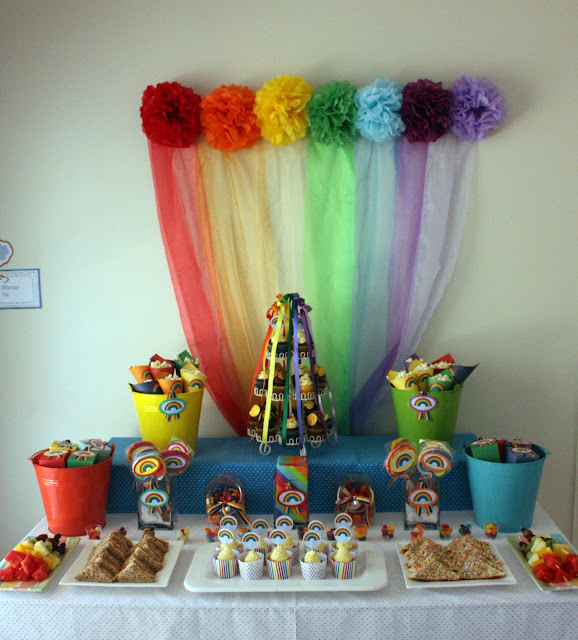 table setting | Rainbow theme party, Party, Rainbow birthday party