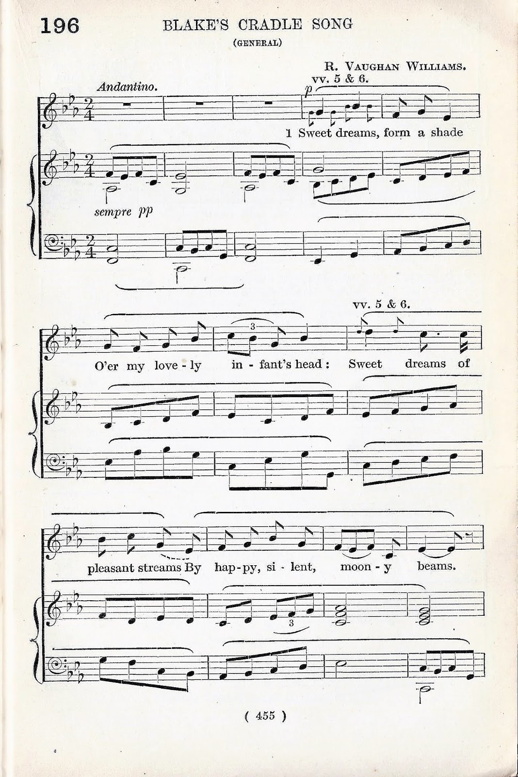 Index Rerum Blake set to music—Ralph Vaughan Williams