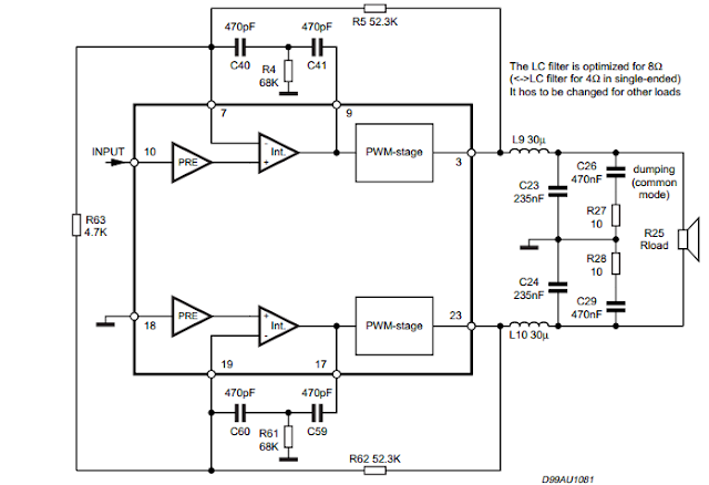 TDA7490 Audio Amplifier 2 x 25W / 1 x 50W circuit diagram