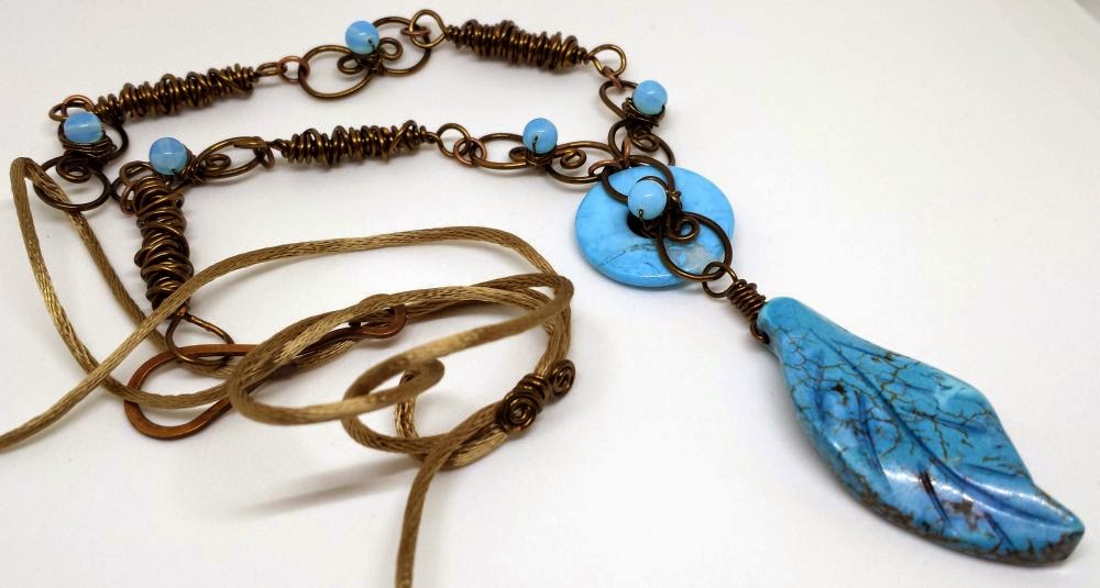 Circle of Love, CC7A - turquoise components, copper, wire wrapping, ooak jewelry :: All Pretty Things