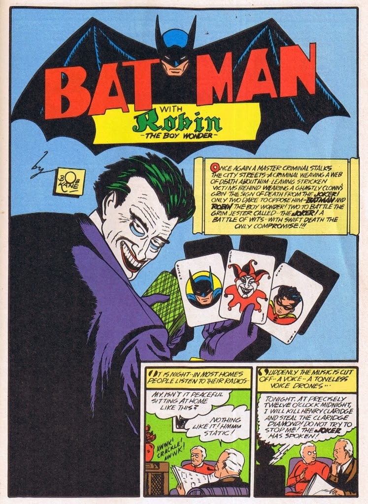 Resultado de imagen de comic batman 1 1940 joker