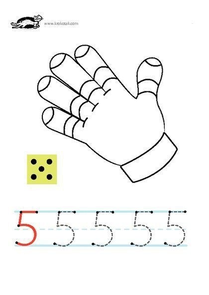 Coloring pages numbers 5 learn