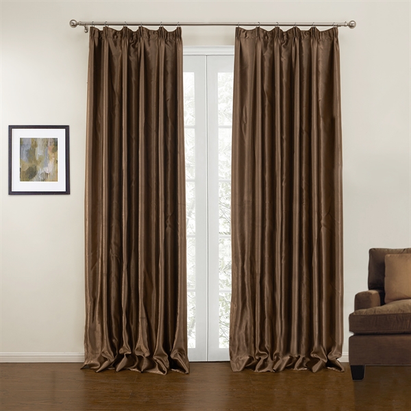 Modern Blackout Curtain Coffee Polyester Custom Curtain - 10 ( One Panel )