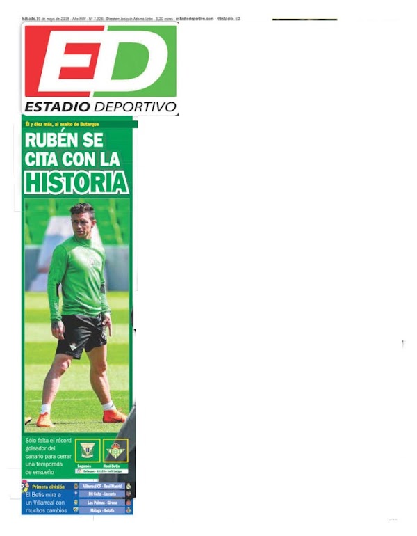 Betis, Estadio Deportivo: "Rubén se cita con la historia"