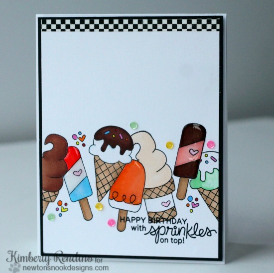 Summer Scoops card by Kimberly Rendino for Newton's Nook Designs | ice cream | popsicles | sequins