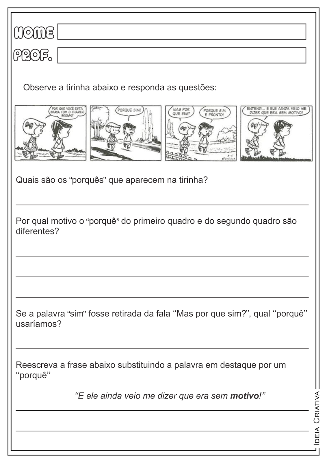 Atividades Uso dos porquês Língua Portuguesa Gramática para Ensino Fundamental