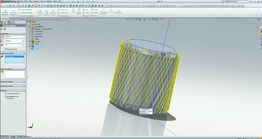 Solidworks Tutorial : Creating a Knurl Surface - SolidWorks Share