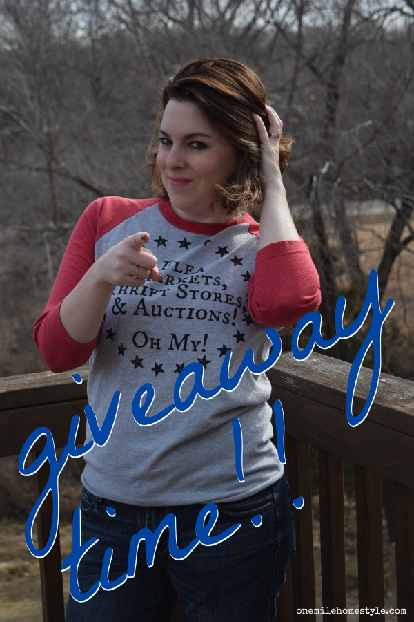 Enter to win this baseball style tee that shows your love for shopping flea markets! One Mile Home & Style and Max & Dot Co etsy shop