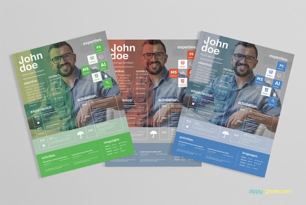 Plantilla PSD creativa para curriculum vitae 2016 Plantilla PSD creativa para curriculum vitae 2016