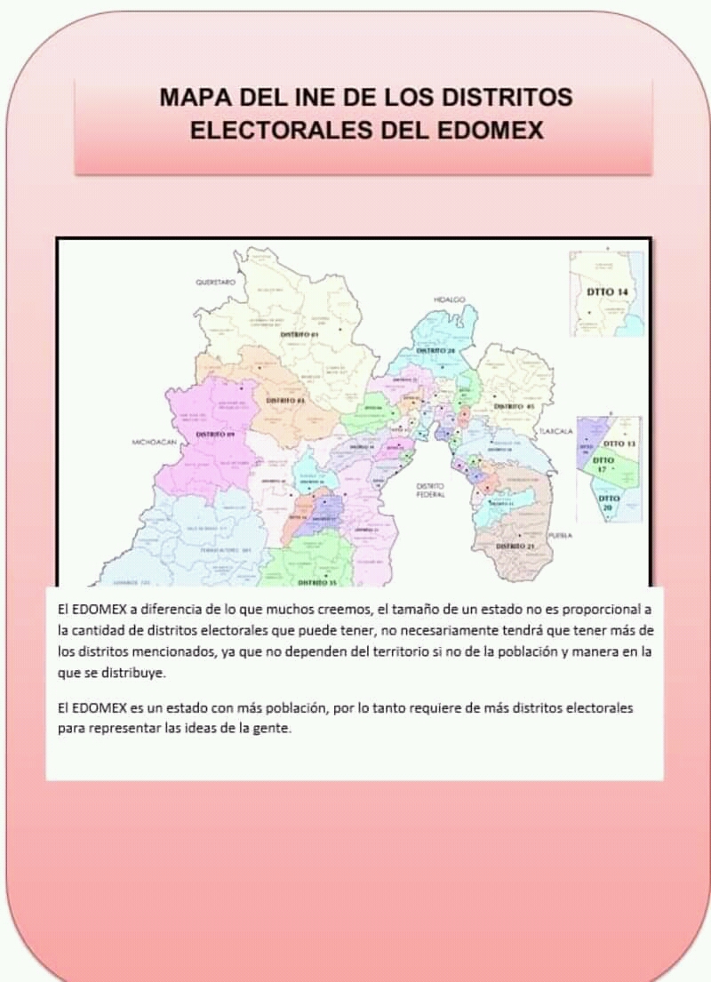 Mapa del INE de los distritos electorales del Estado de México. Mapa del INE de los distritos electorales del Estado de México.