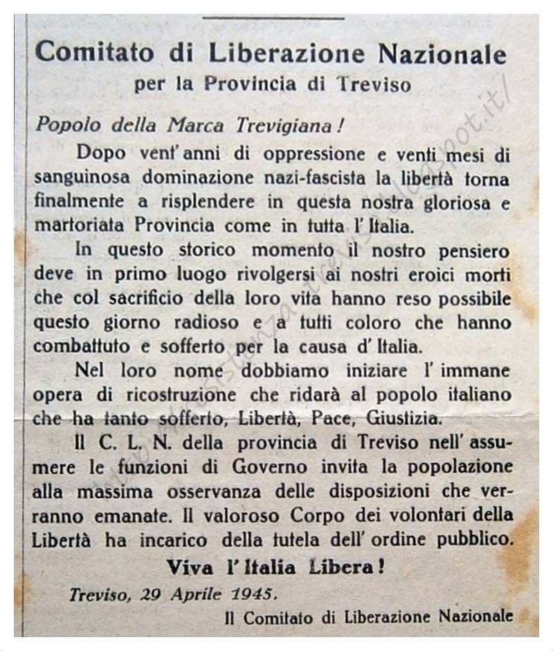 Treviso 1945, Liberazione