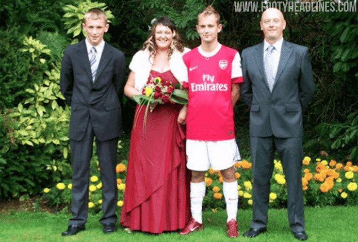Fan Goes Viral After Getting Married In 'Adidas Arsenal' Wedding Suit - Footy