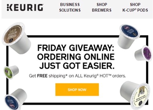 Keurig Free Shipping On All Keurig Hot Orders