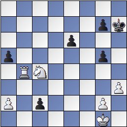 Posición de la partida de ajedrez Ortueta - Sanz después de 35. c2