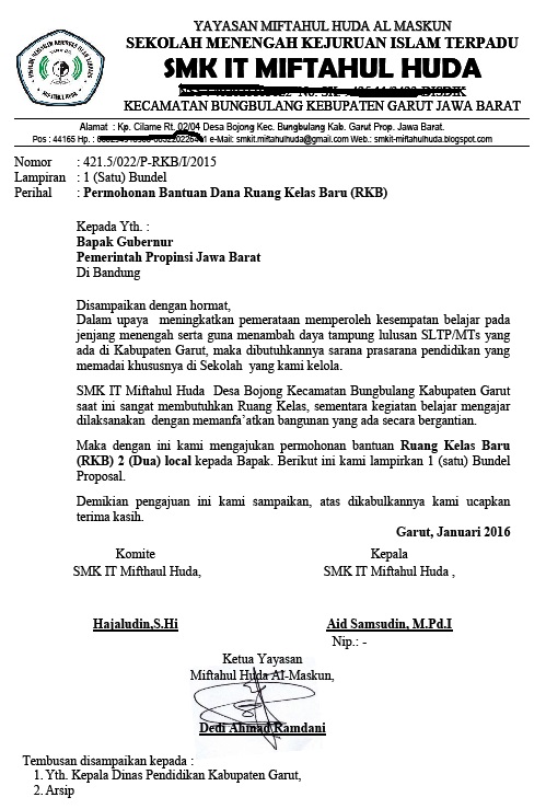 Contoh Proposal Rkb Smk Smk It Miftahul Huda