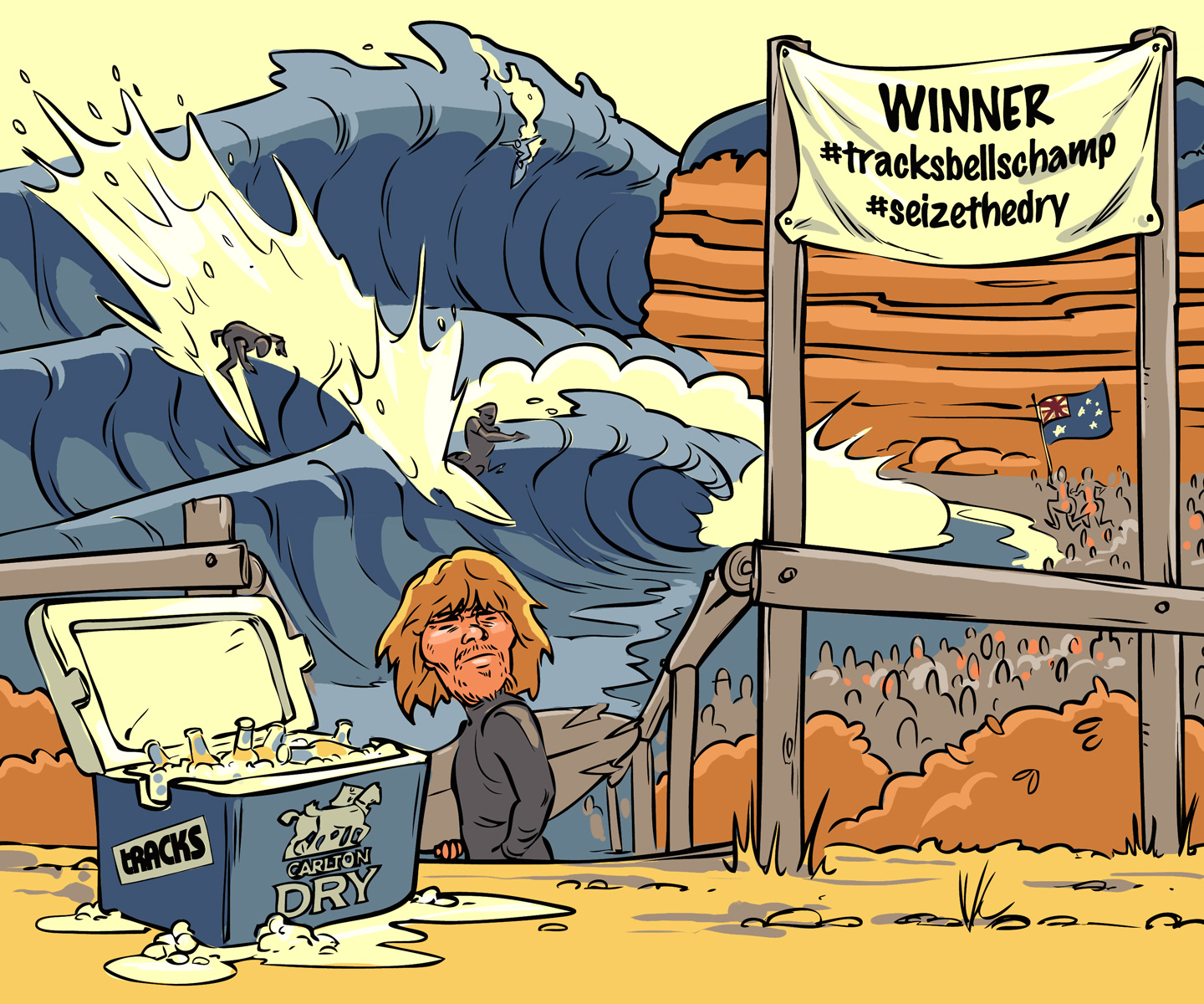 Johannes Leak Illustration Bells Beach Easter