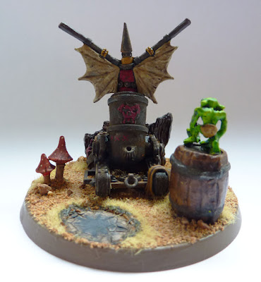 A Goblin Doom Diver conversion from an Empire Mortar
