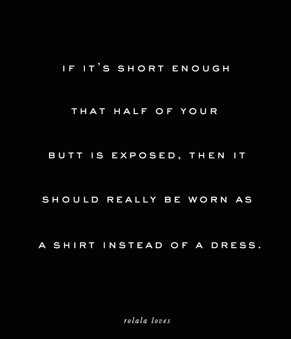 common sense, Dressing immodestly, skirts that are too short