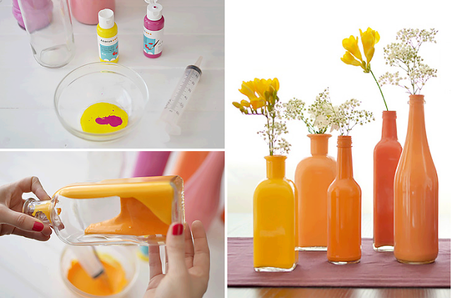 IDEAS PARA DECORAR CON BOTELLAS DE VIDRIO by artesydisenos.blogspot.com