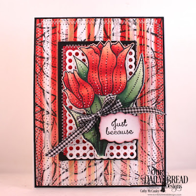 Our Daily Bread Designs Stamp Set: Tulips, Custom Dies: Circle Scalloped Rectangles, Pierced Rectangles, Double Stitched Rectangles, Rectangles, Tulip, Mini Labels