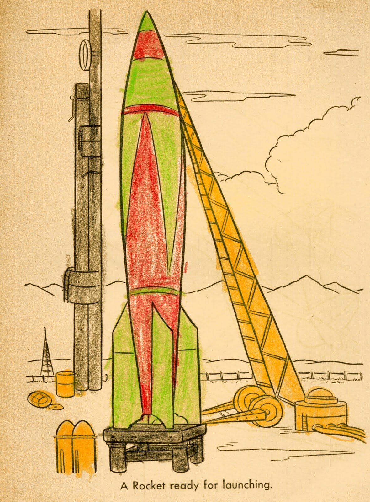 Dreams of Space - Books and Ephemera: Space Happy Coloring Book (1953)