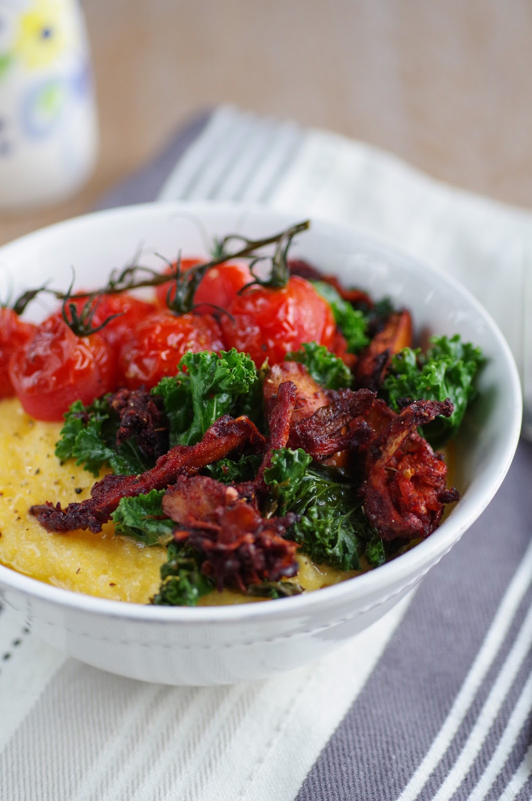 Creamy Polenta with Smoky Chipotle Mushrooms & Kale Euphoric Vegan