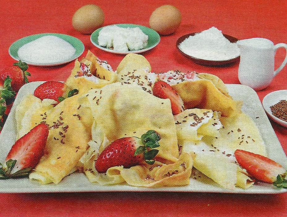 crespelle con fragole e ricotta.