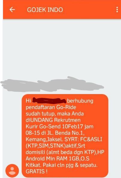 Pendaftaran Gojek Kemang