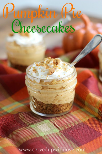 Mini Pumpkin Pie Mini No Bake Cheesecakes recipe from Served Up With Love