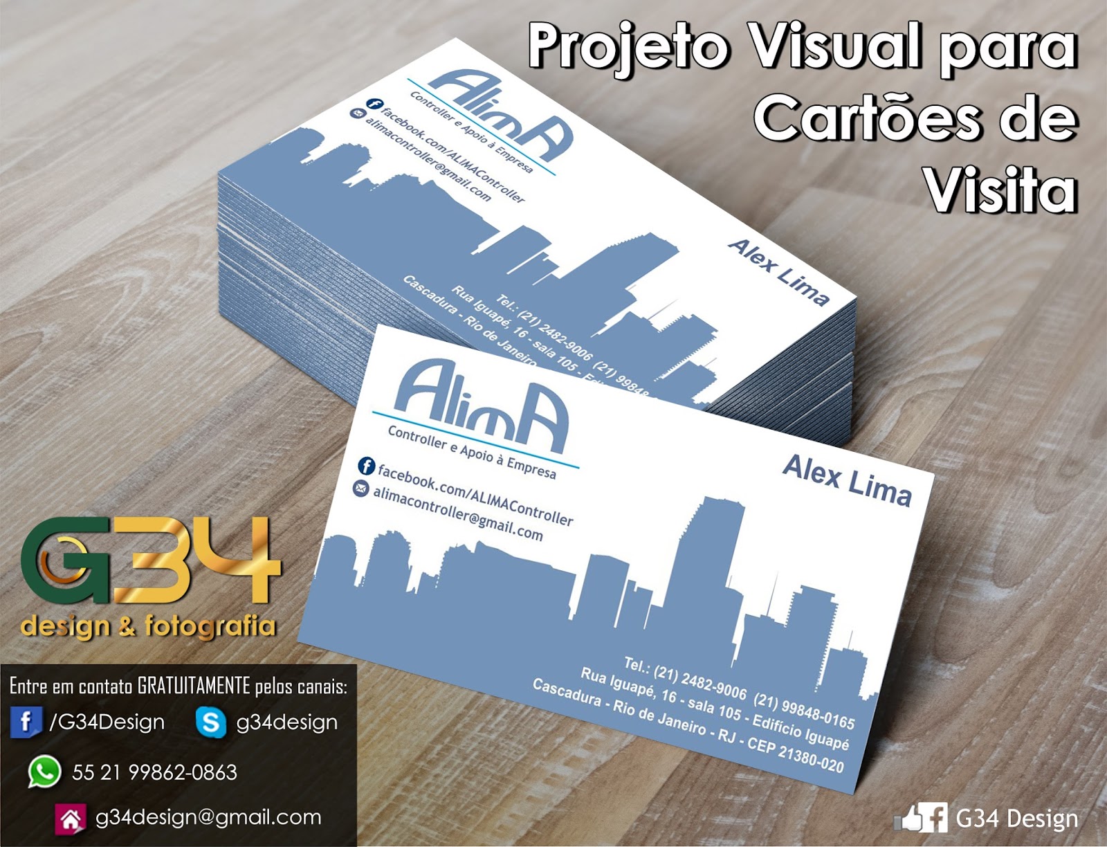 g34 design projeto visual para cartões de visita alima controller