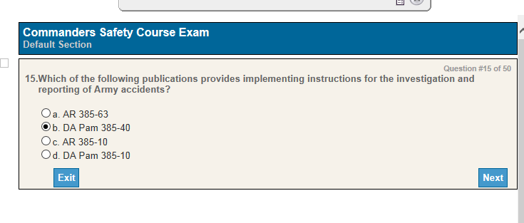 SSD 2 : Commanders Safety Course Answers (2G F94v3 1)