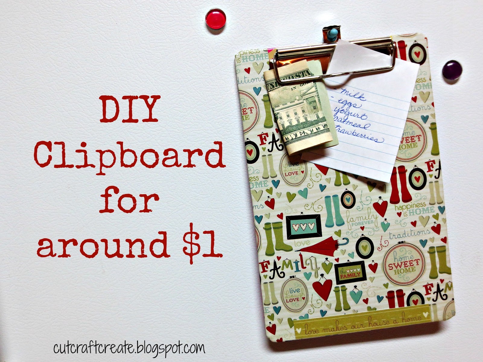 Cut, Craft, Create DIY Clipboard for around 1