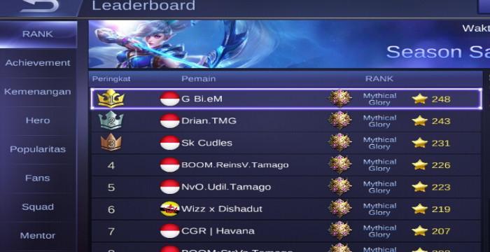 Cara Melihat Peringkat Hero Kita Di Mobile Legends Smartphone