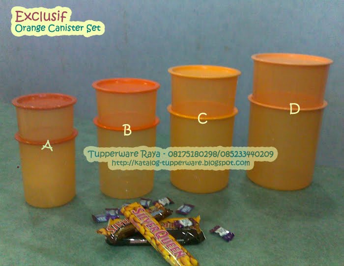 Exclusif Orange Canister Set Belanja Tupperware
