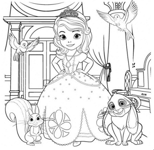 Gambar Kumpulan Gambar Mewarnai Putri Sofia Belajar